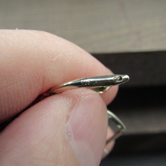 Sterling Silver Ornate Faux Purple Pearl Earrings - Picture 4 of 6